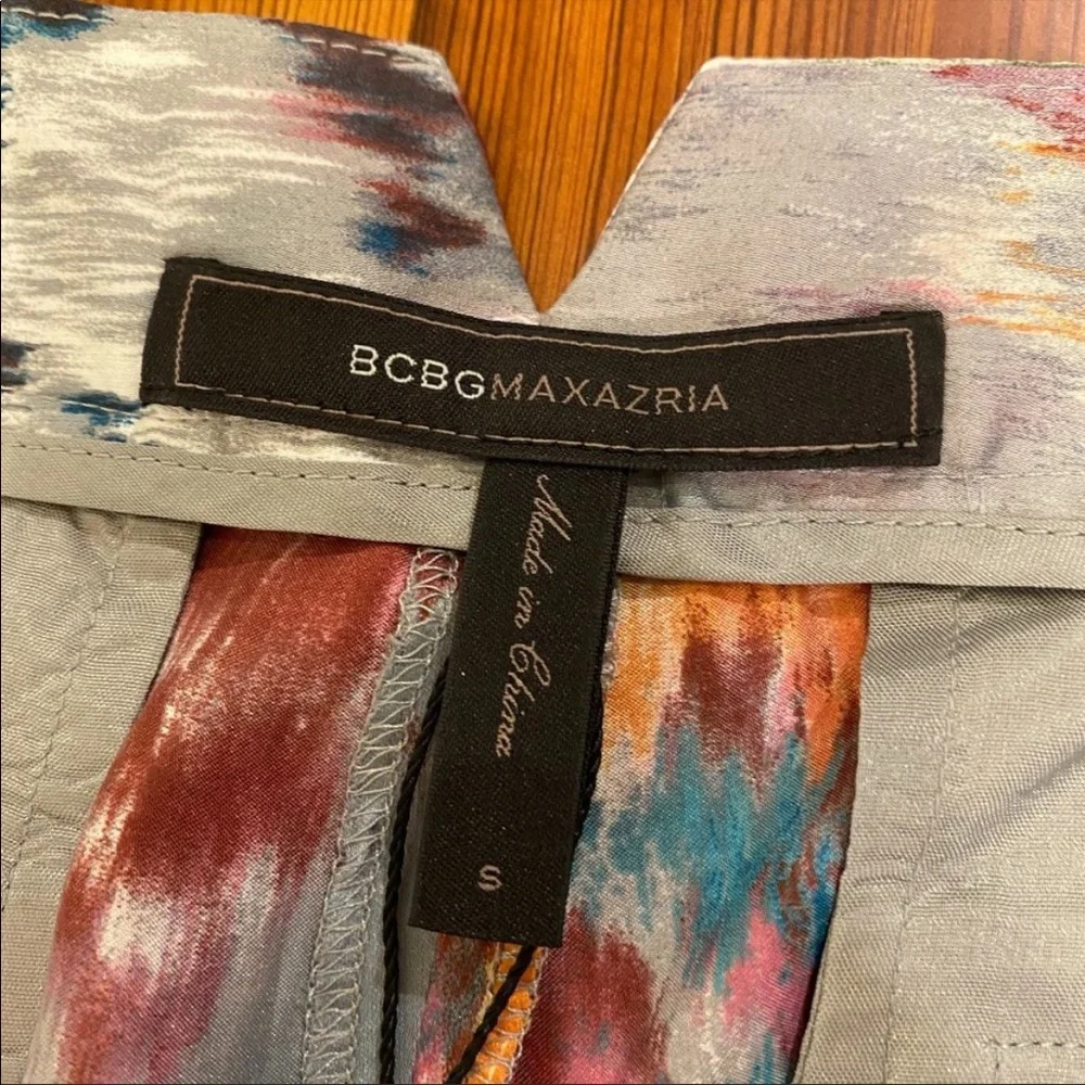 BCBGMaxAzria Flowy Wide Leg Pants in Tie-Dye Print (Sz. S) - Picture 4 of 9